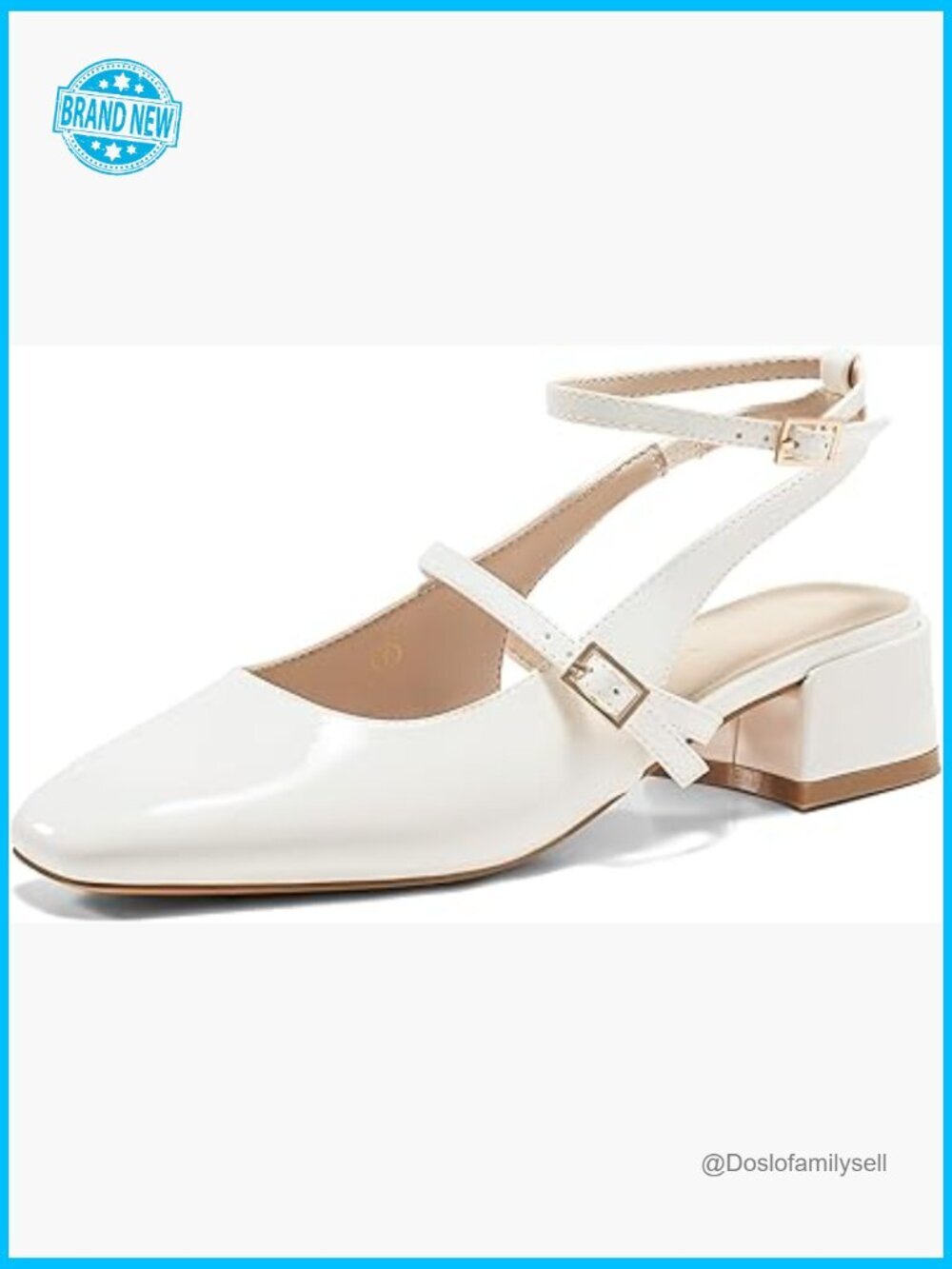 Chunky Low Heel Mary Jane Pumps Square Toe Ankle Strap Wedding Party Dress Shoes